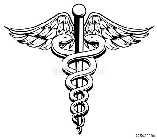 500x444 Vector Caduceus Wall Murales Caduceus Tattoo, Life Tattoos