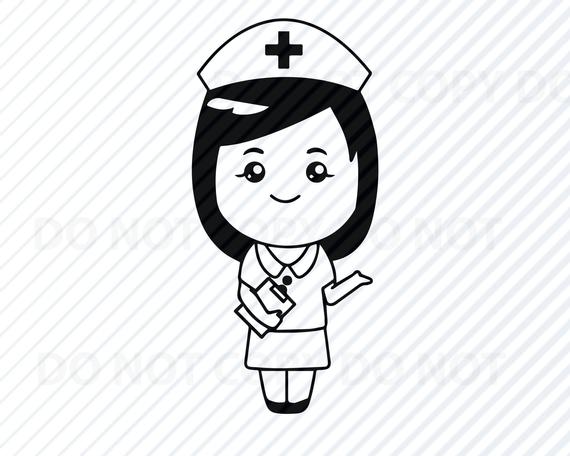 570x456 Nurse Medical Rn Vector Images Silhouette Clip Etsy