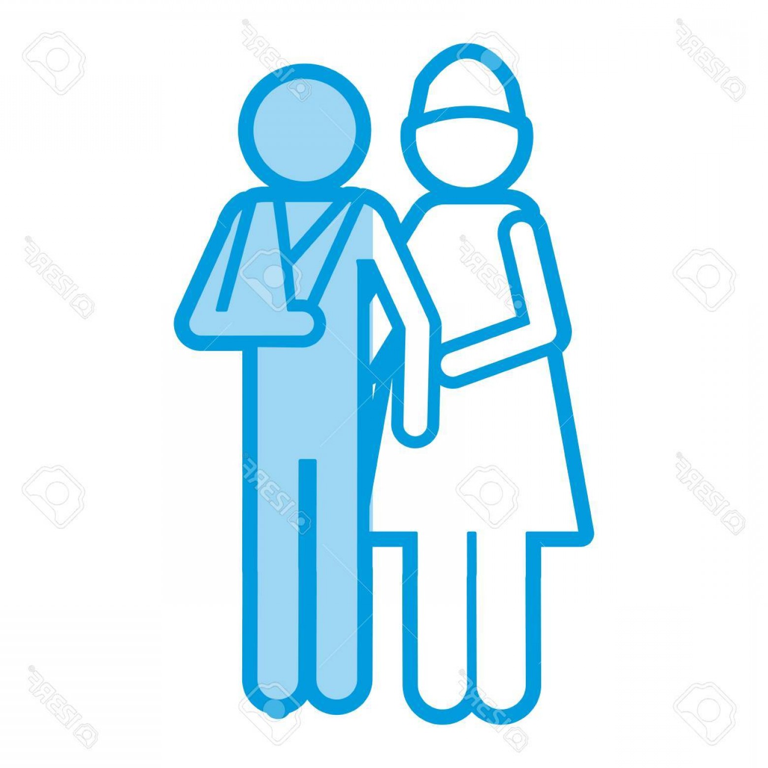 1560x1560 Photostock Vector Blue Shading Silhouette Pictogram Nurse