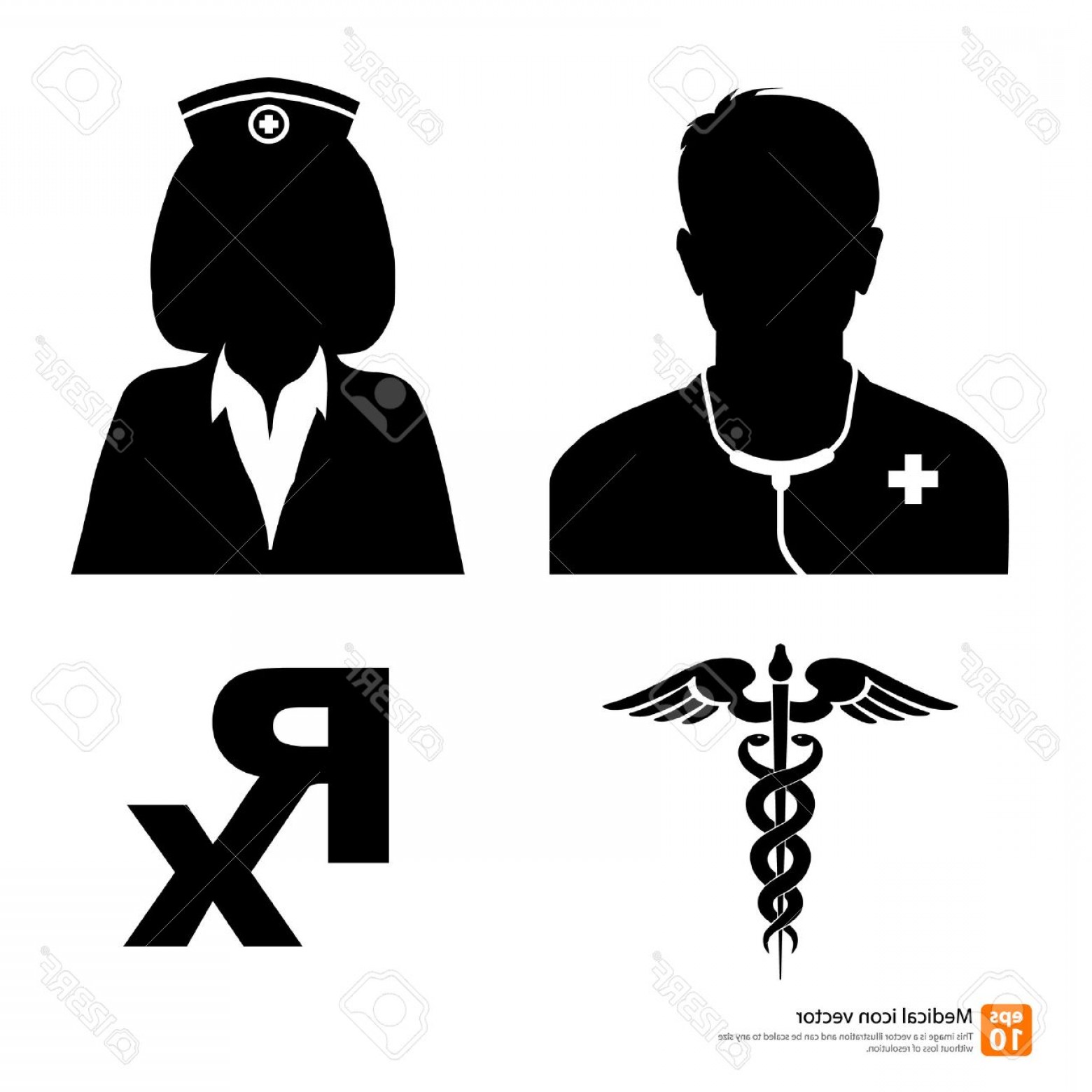 1560x1560 Photostock Vector Silhouette Vector Medical Icon Doctor And Nurse