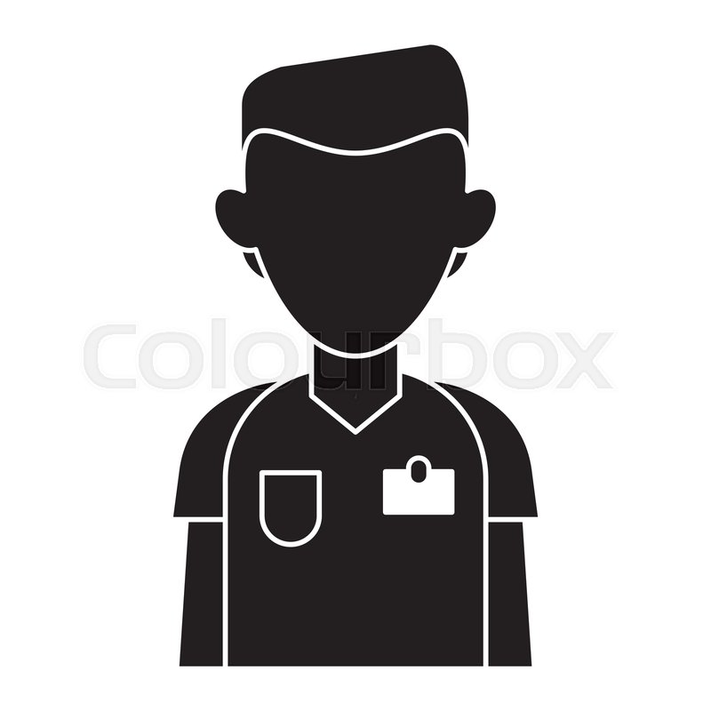 800x800 Silhouette Nurse Male Suit Surgeon Stock Vector Colourbox