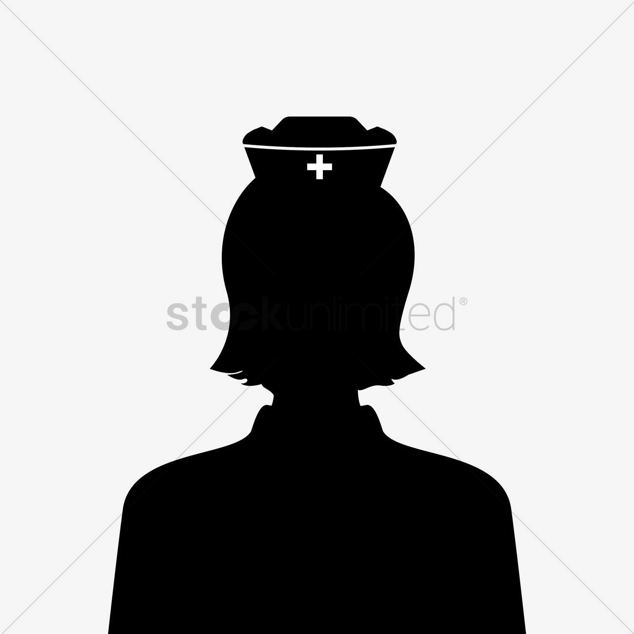 1300x1300 Silhouette Of A Nurse Vector Image