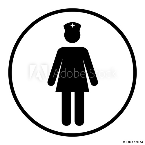 500x500 Nurse Silhouette Avatar Character Icon Vector Illustration Design