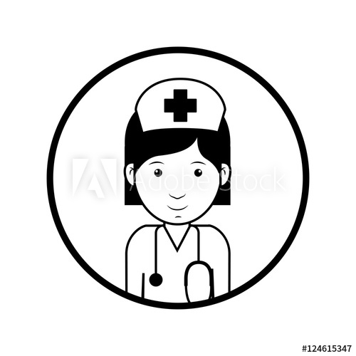 500x500 Silhouette Avatar Woman Smiling Medical Nurse Professional Over