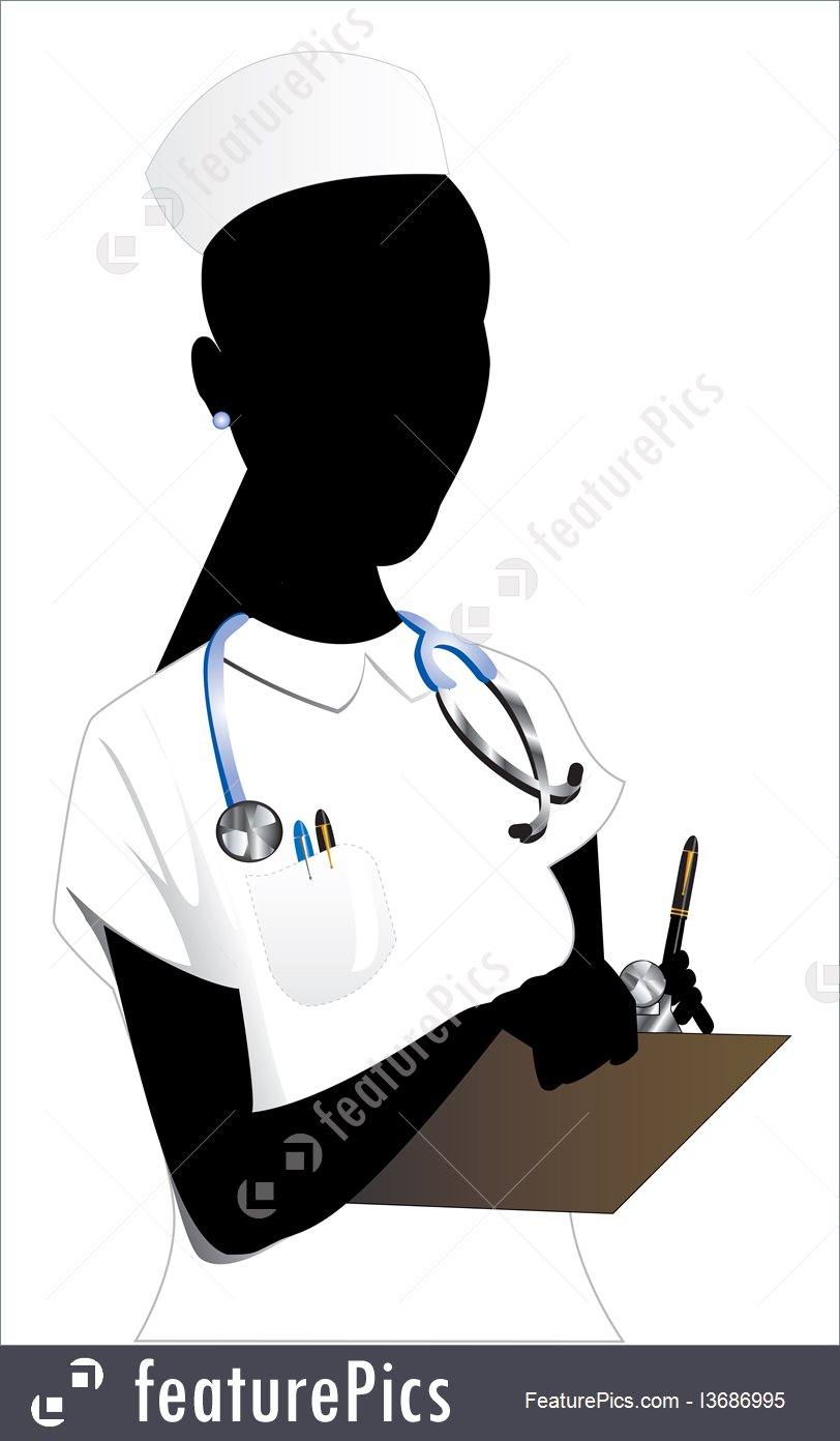 812x1392 Illustration Of Nurse Silhouette