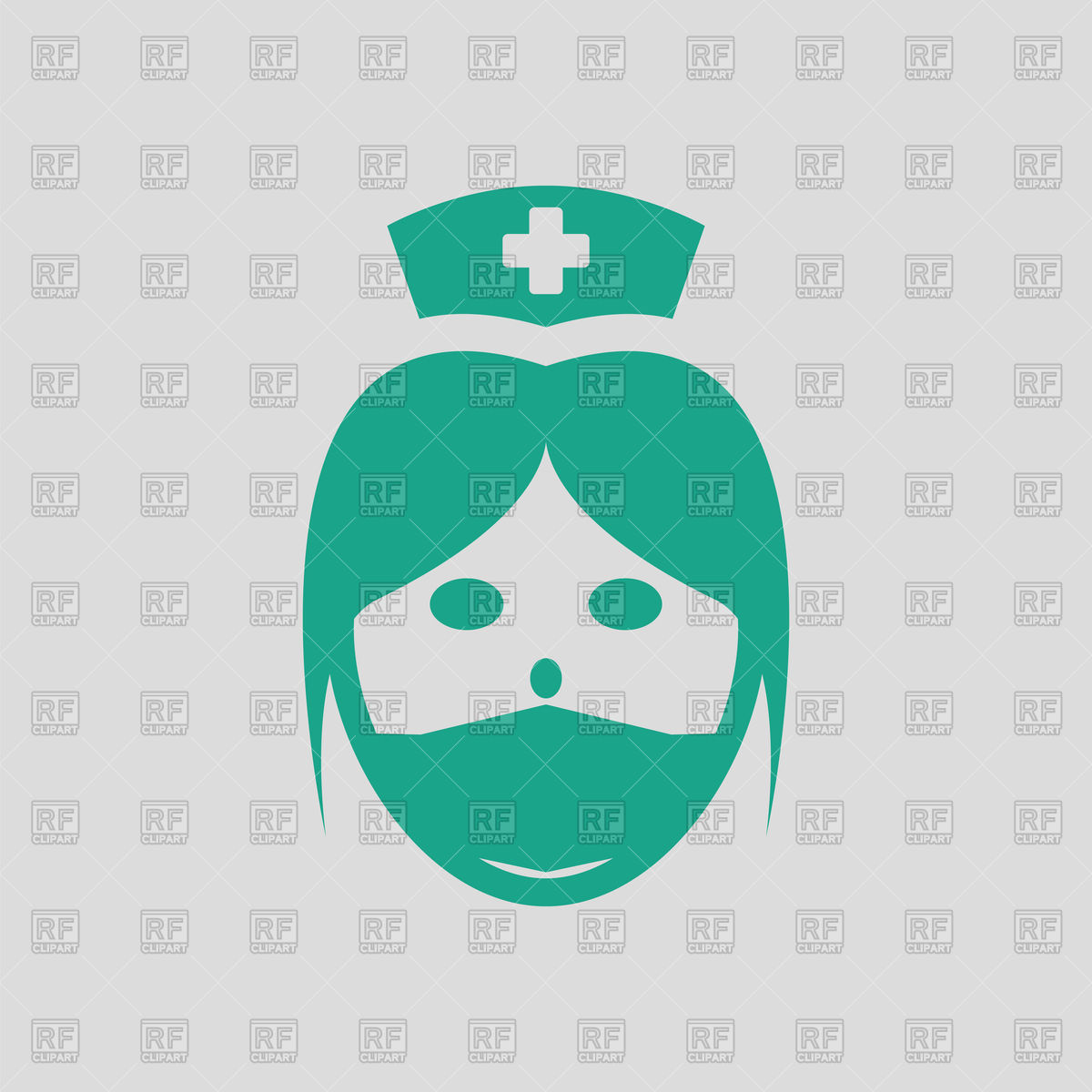 1200x1200 Nurse Head Icon On Gray Background