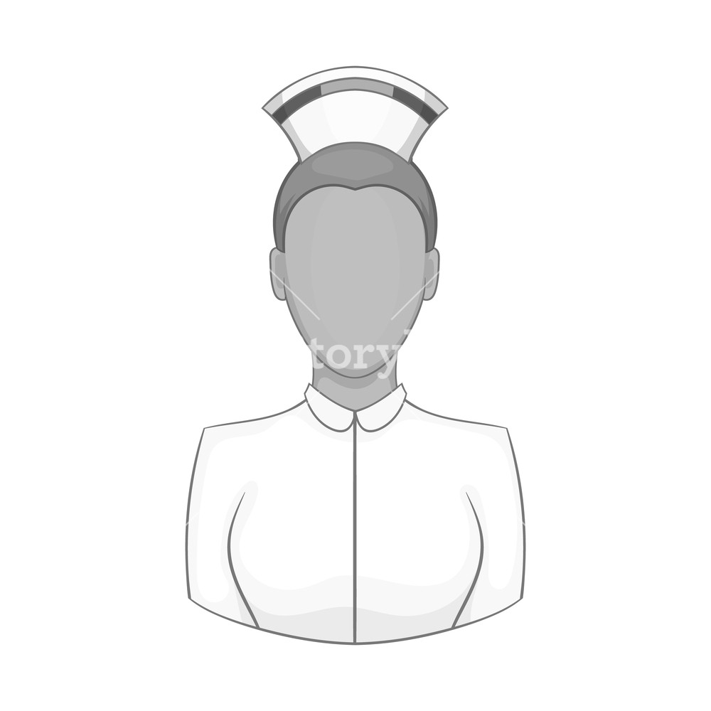 1000x1000 Nurse Icon In Black Monochrome Style Isolated On White Background
