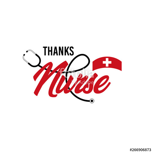 500x500 Thanks Nurse Vector Template Design Illustration Stock Image