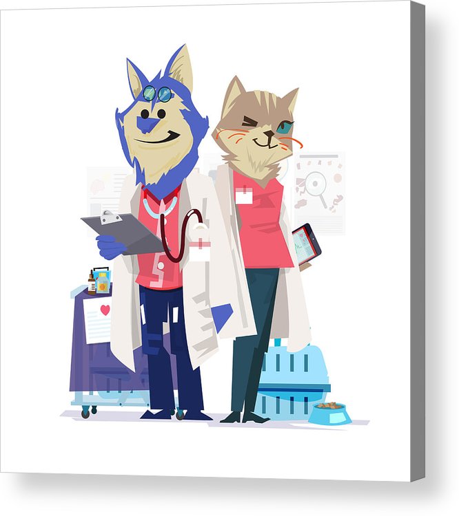 666x750 Veterinarian Dog And Cat Character Design Doctor And Nurse