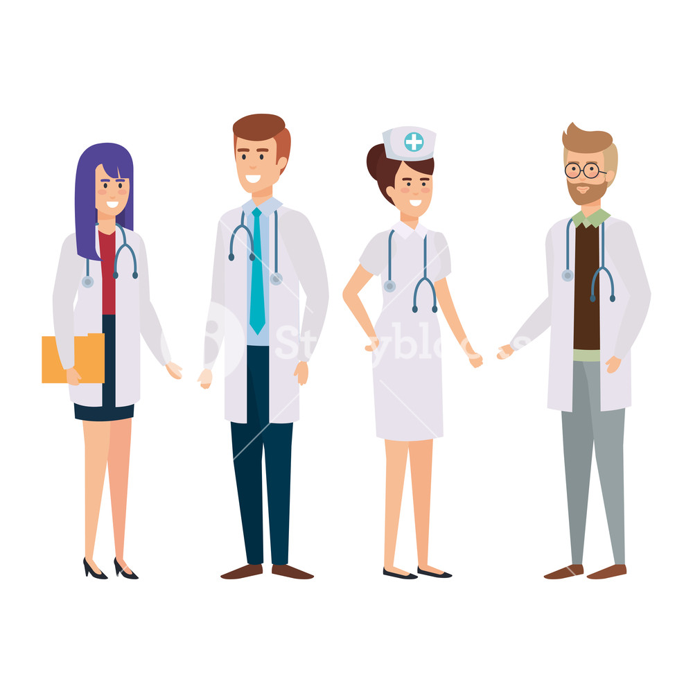 1000x1000 Group Of Doctors With Nurse Vector Illustration Design Royalty