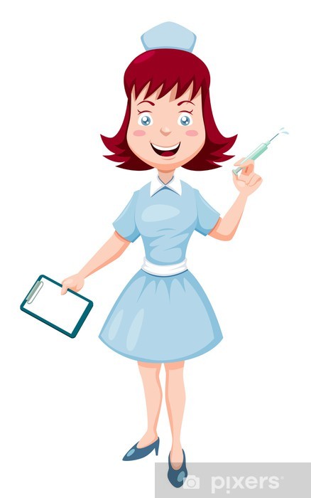 438x700 Illustration Of Cartoon Nurse Vector Wall Mural