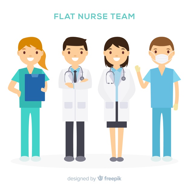 626x626 Flat Nurse Team Vector Free Download