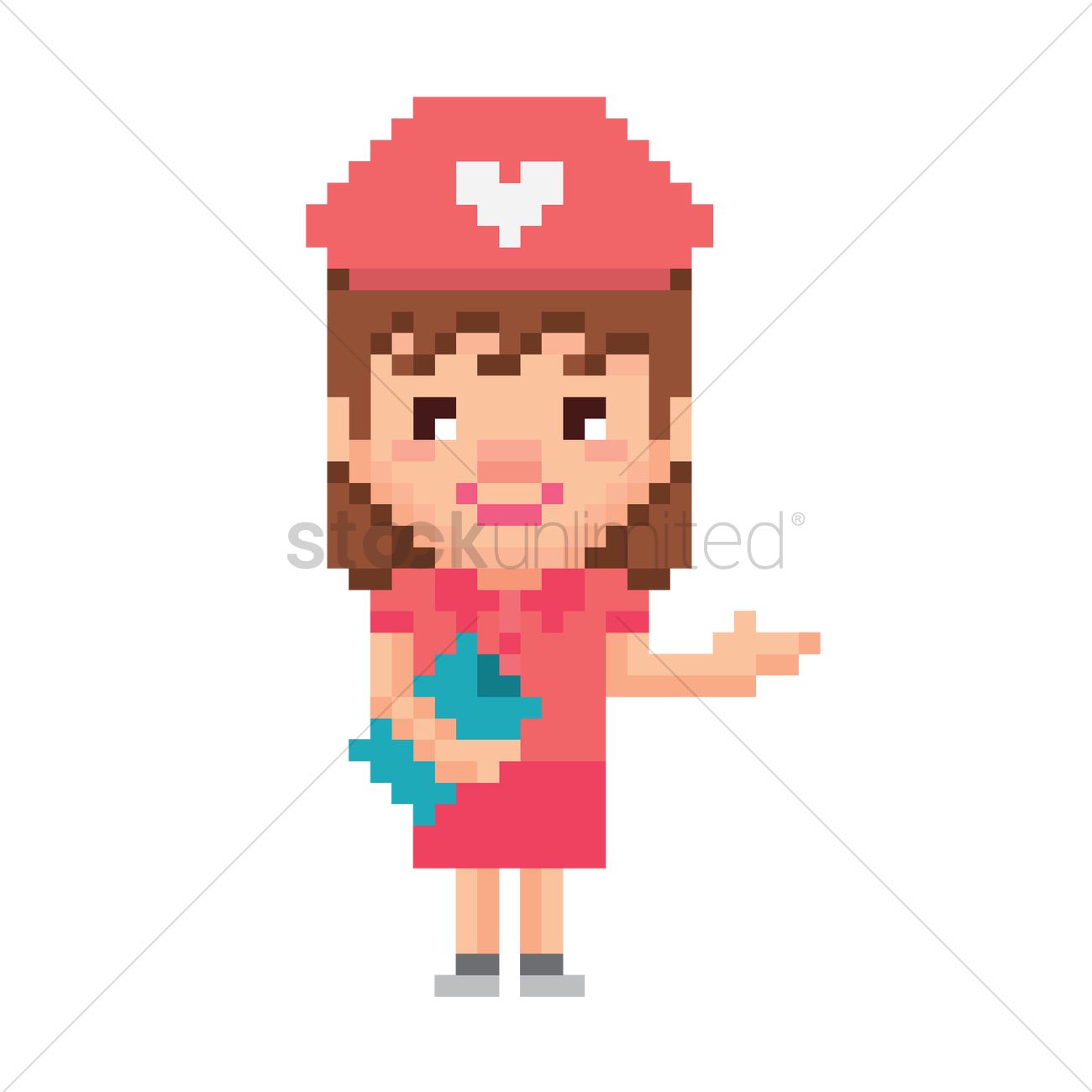 Pixel Art Nurse Vector Image 1300x1300 Pixel Art Nurse Vector Image