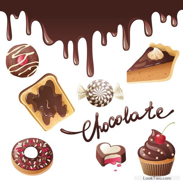 600x600 Chocolate Sweet And Candies Vector Illustration Free Vector