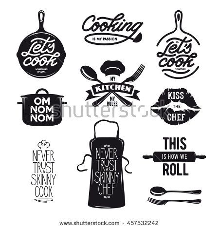 450x470 Cooking Related Typography Set Quotes About Kitchen Cooking