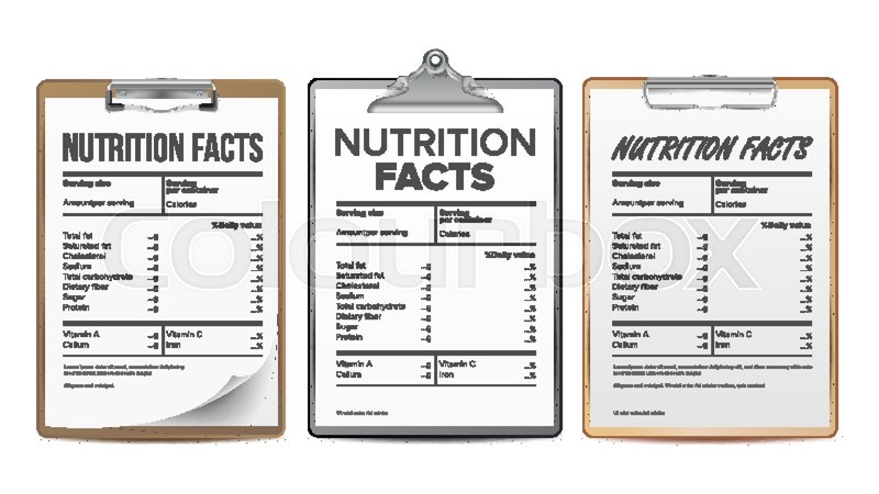 Nutrition Facts Vector Blank, Stock Vector Colourbox 800x450 Nutrition Facts Vector Blank, Stock Vector Colourbox