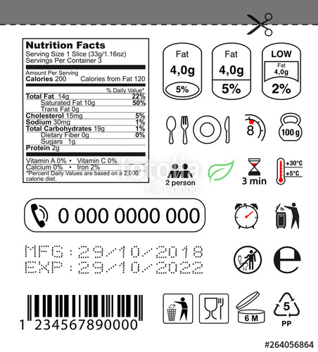 Packaging Icon Set Nutrition Facts Vector Elements Ready 452x500 Packaging Icon Set Nutrition Facts Vector Elements Ready