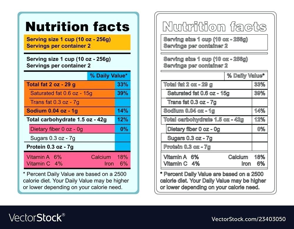 Nutrition Facts Label Template Vector Image Nutrition Information 1000x780 Nutrition Facts Label Template Vector Image Nutrition Information