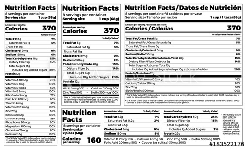 Nutrition Facts Label Design Template For Food Content Vector 500x303 Nutrition Facts Label Design Template For Food Content Vector