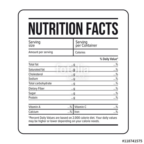 Nutrition Facts Label Template Vector Stock Image And Royalty 500x500 Nutrition Facts Label Template Vector Stock Image And Royalty