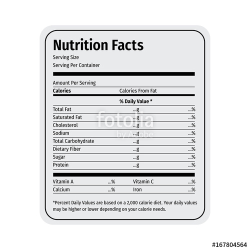 Nutrition Label Vector at Vectorified.com | Collection of Nutrition ...
