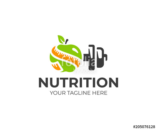 500x417 Sports Nutrition Logo Template Green Apple With Measure Tape