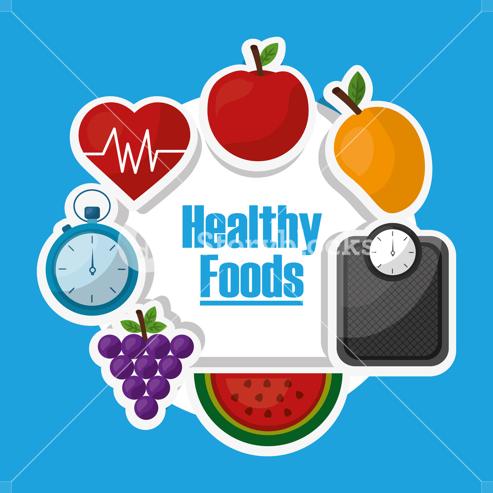 1000x1000 Healthy Lifestyle Dieting Fitness Nutrition Vector Illustration