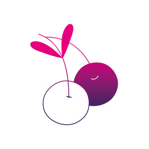 300x300 Silhouette Delicious Cherry Fruit With Healthy Nutrition Vector