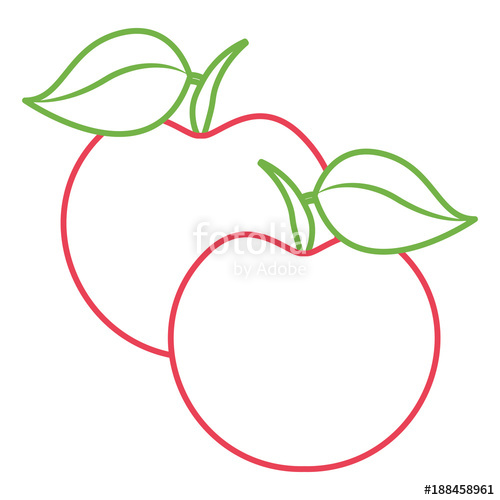 500x500 Two Fruit Fresh Apple Diet Nutrition Vector Illustration Stock