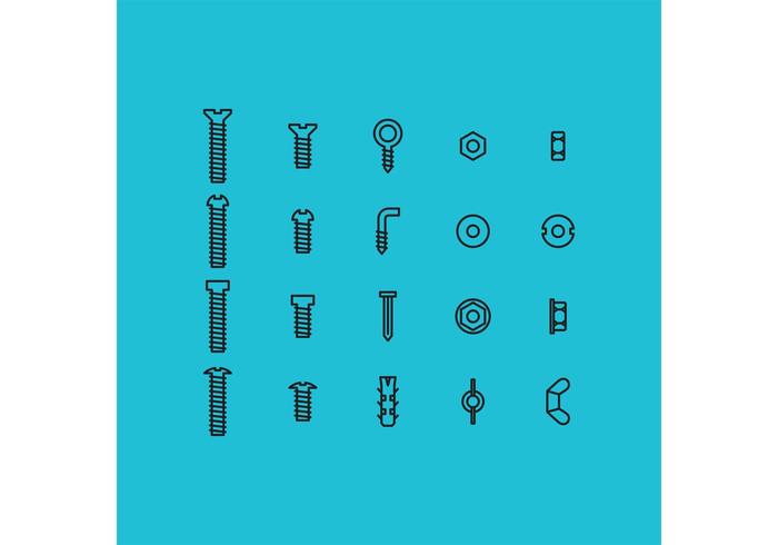 700x490 Screws And Nuts And Bolts Vector Icons
