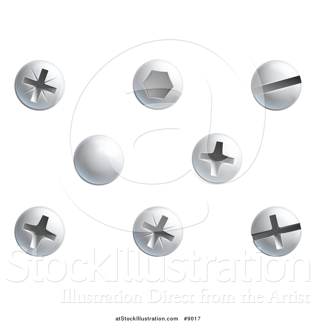 1024x1044 Vector Illustration Of Screws, Nuts, Bolts And Rivet Heads