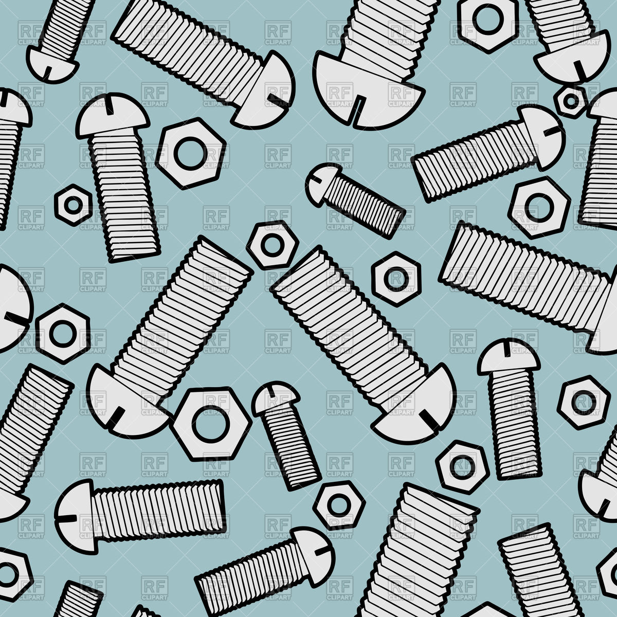 1200x1200 Iron Bolts And Nuts Seamless Background Vector Image