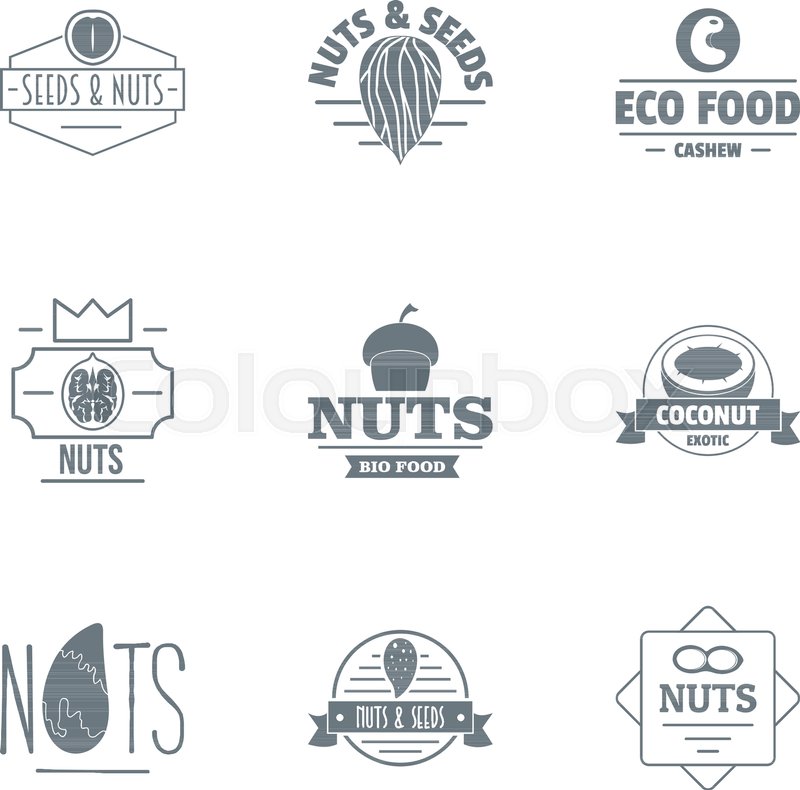 800x790 Nuts Logo Set Simple Set Of Nuts Stock Vector Colourbox