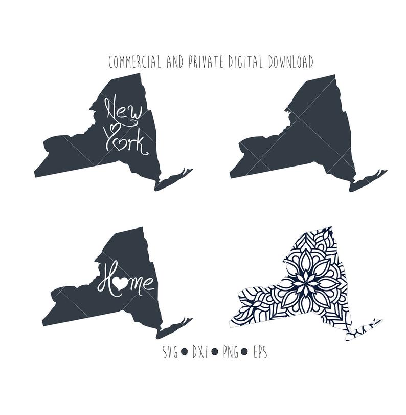 794x810 New York Outline Vector Clipart New York State Digital Etsy