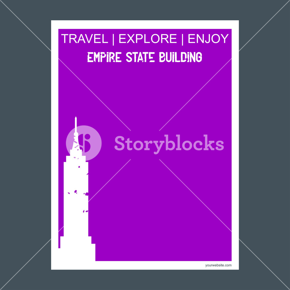 1000x1000 Empire State Building Ny Usa Monument Landmark Brochure Flat