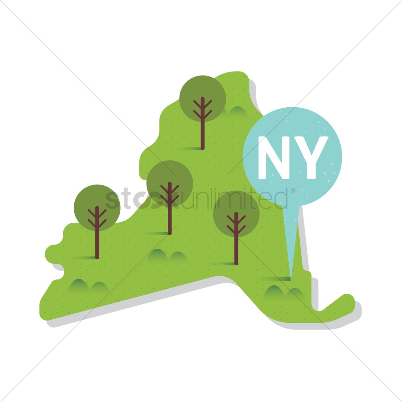 1300x1300 Free New York State Map Vector Image