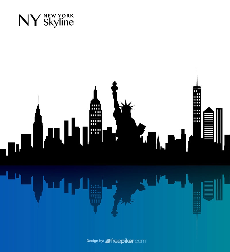 800x876 Freepiker New York Skyline Vector