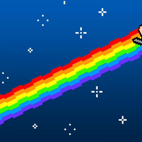 500x500 Nyan Cat Flying Up Vector