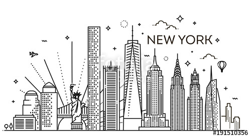 Nyc Skyline Vector Free at Vectorified.com | Collection of Nyc Skyline ...