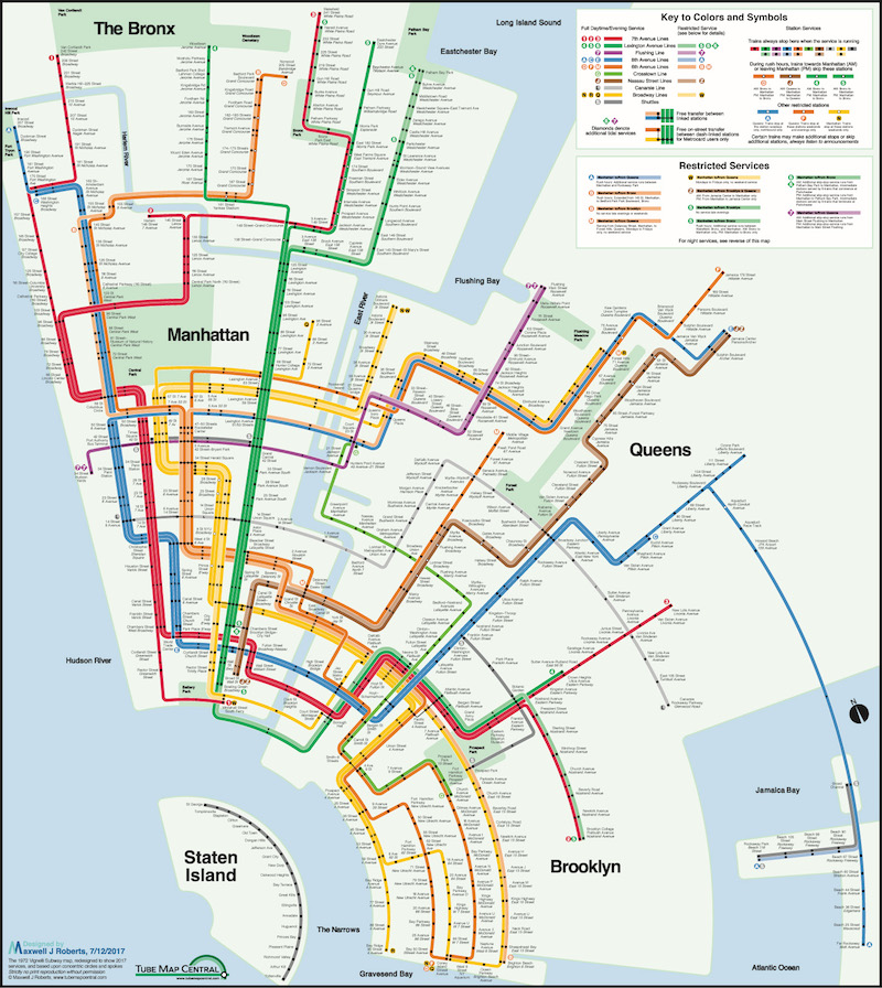 800x896 Fun Maps Nyc's Subway System In Concentric Circles Reimagined