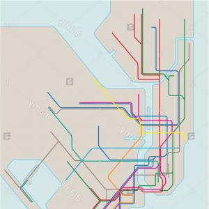 300x300 Stock Illustration Subway Vector Map New York City Colored Image