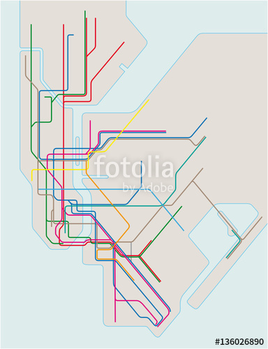 Colored Subway Vector Map Of New York City Stock Image 384x500 Colored Subway Vector Map Of New York City Stock Image