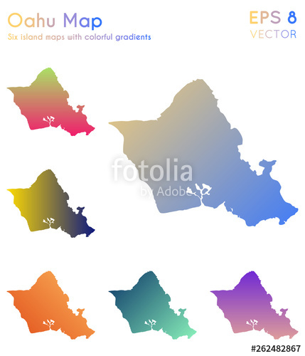 429x500 Map Of Oahu With Beautiful Gradients Attractive Set Of Oahu Maps