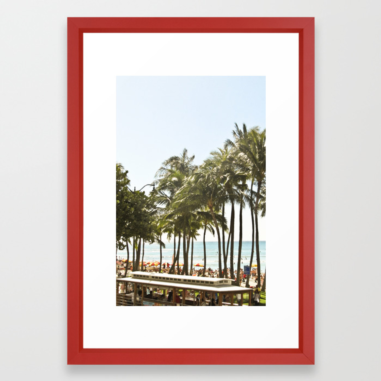 1500x1500 Waikiki, Oahu, Hawaii Framed Art Print