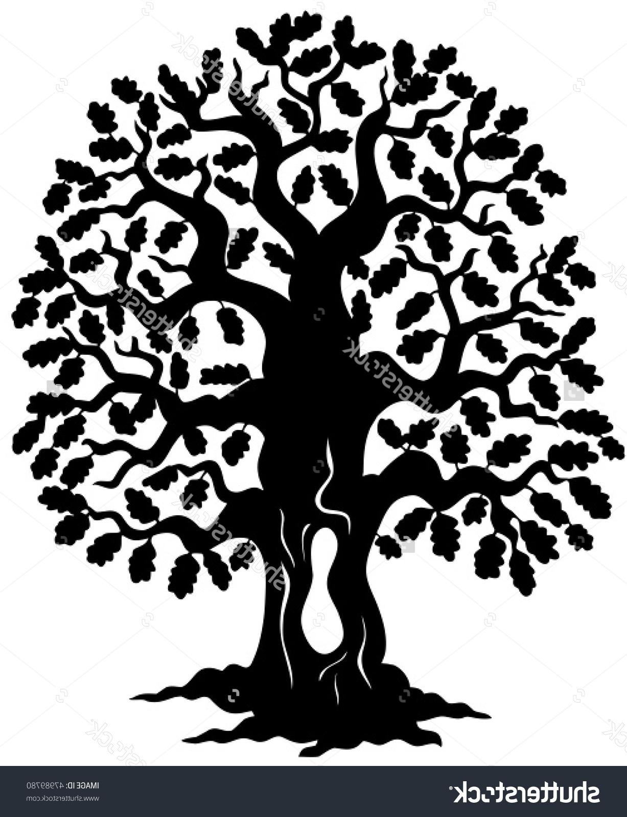1227x1600 Hd Oak Tree Silhouette Image Free Vector Art Images