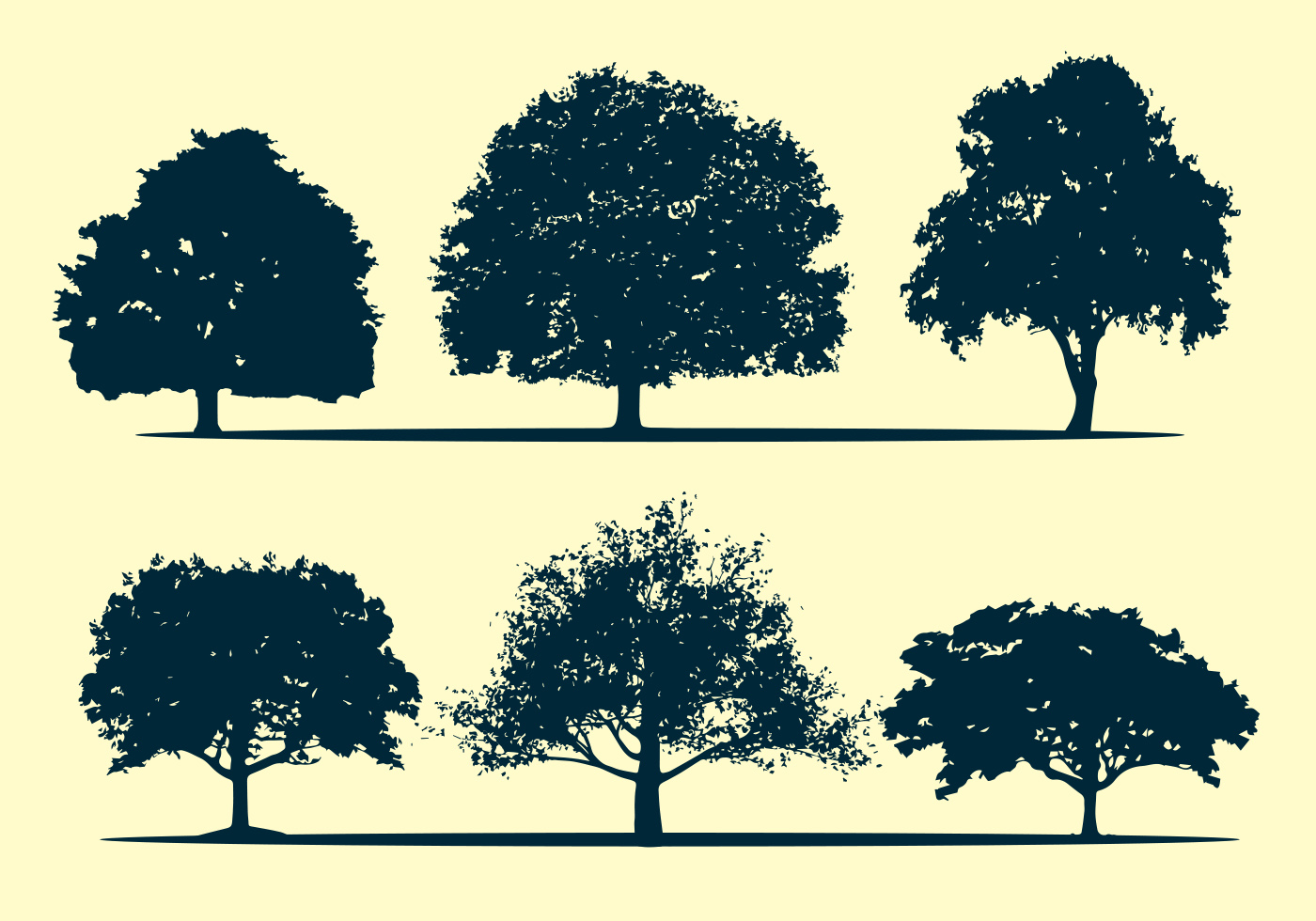 1400x980 Oak Tree Silhouette Vectors Download Free Vector Art