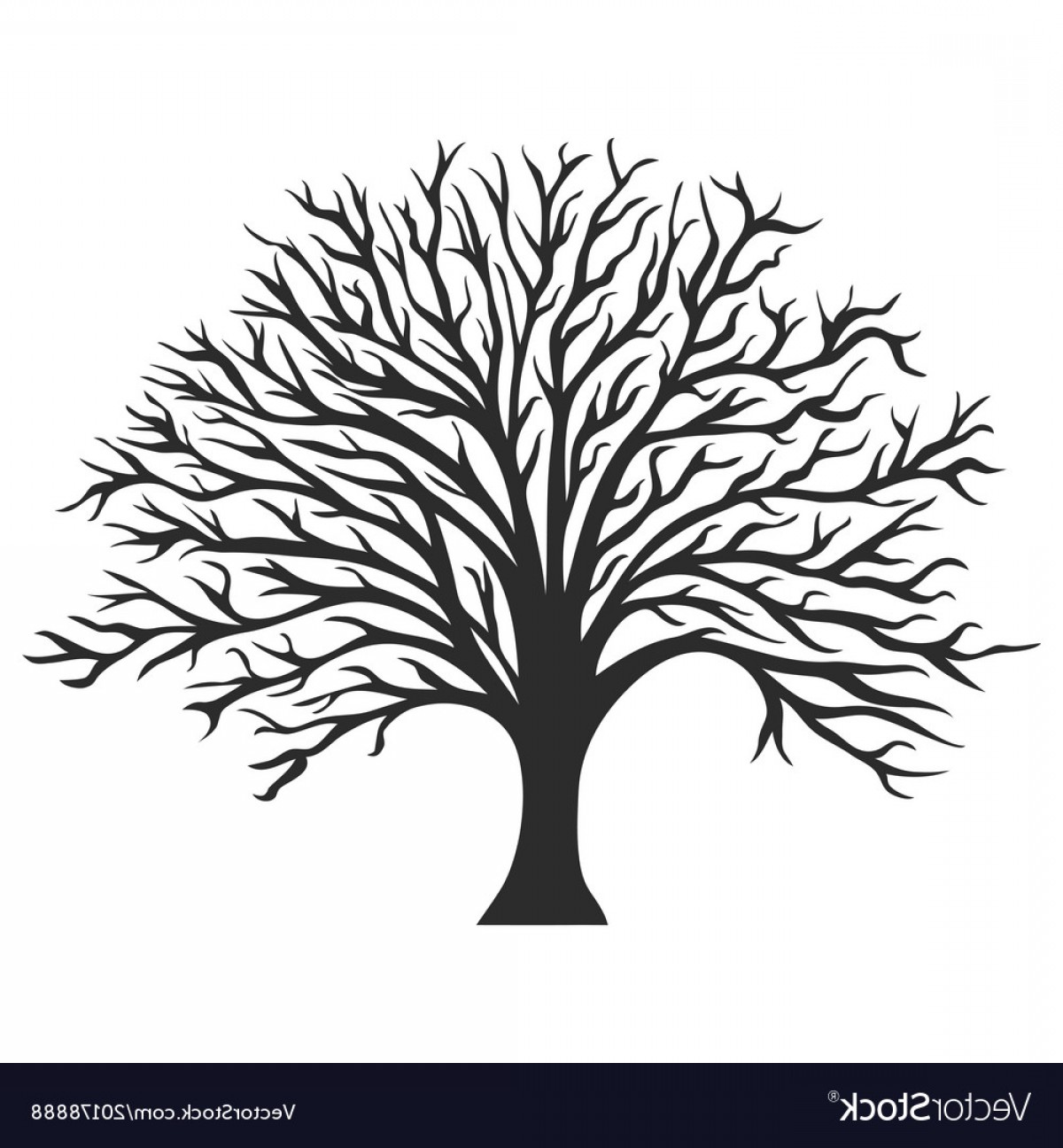 Oak Tree Silhouette Vector Free at Vectorified.com | Collection of Oak ...