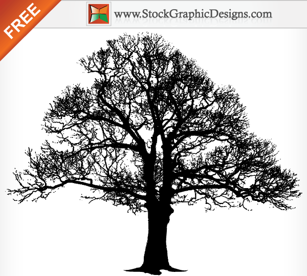 600x540 Oak Tree Silhouette Free Vector Graphics