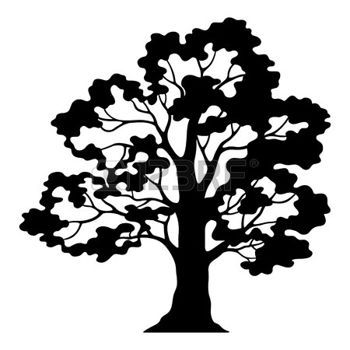 350x350 Oak Tree Silhouette Oak Tree Pictogram, Black Silhouette