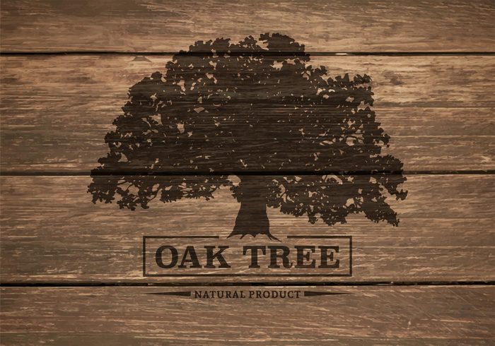700x490 Free Oak Tree Silhouette On Wooden Background Vector Free